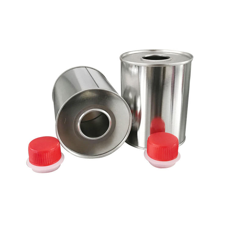 批发生产马口铁圆形胶水罐 润滑油罐 马口铁油漆桶 化工桶铁罐