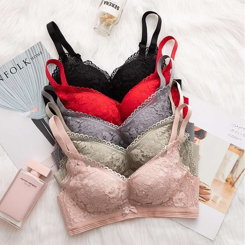 Tienda física venta popular 1870 encaje inalámbrico ajustable pecho fino colección ropa interior 1cm taza
