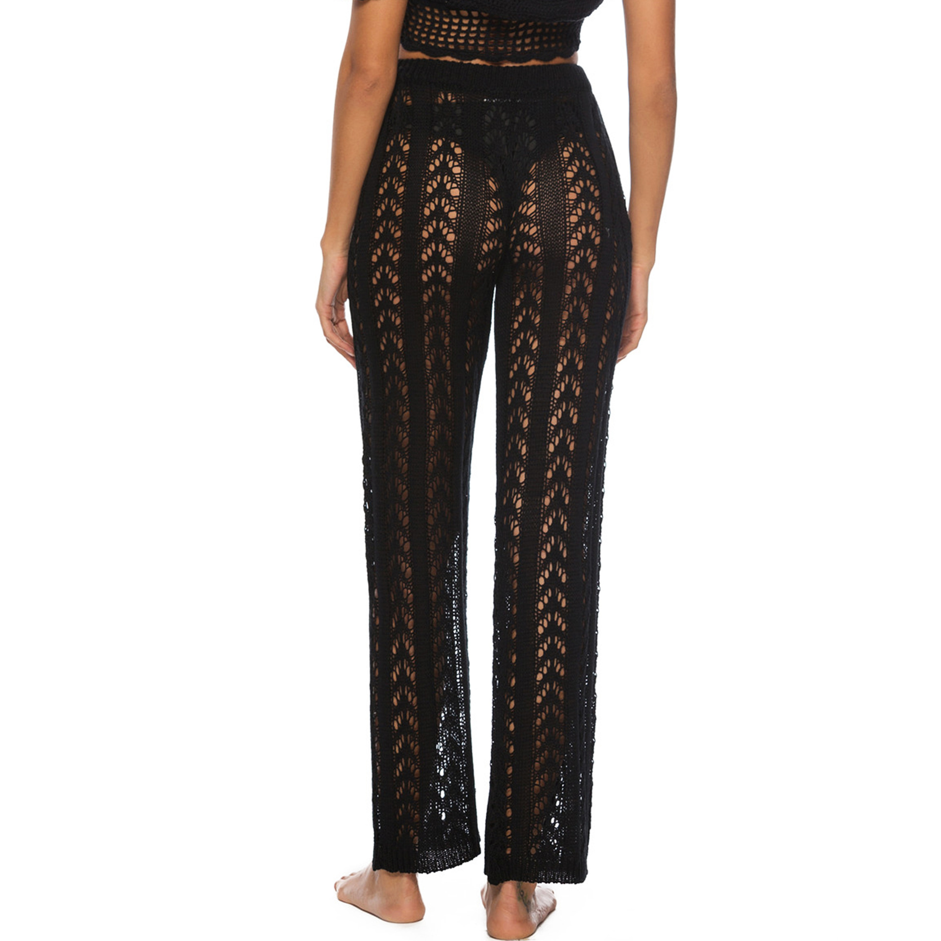 sexy hollow loose woven trousers  NSOY27424