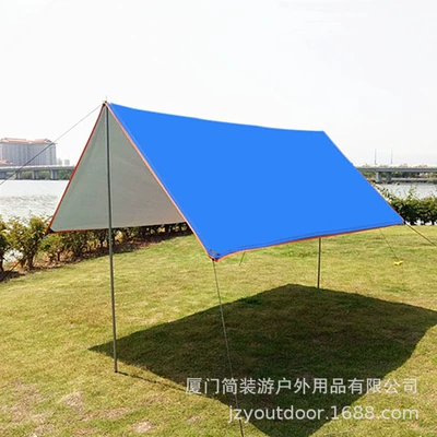 Cross-Border Outdoor Canopy Tent Coated with Silver Rainproof and Sunproof Awning Camping Barbecue Beach Pergola Car Side Tent Custom-Made (Çadırlar)