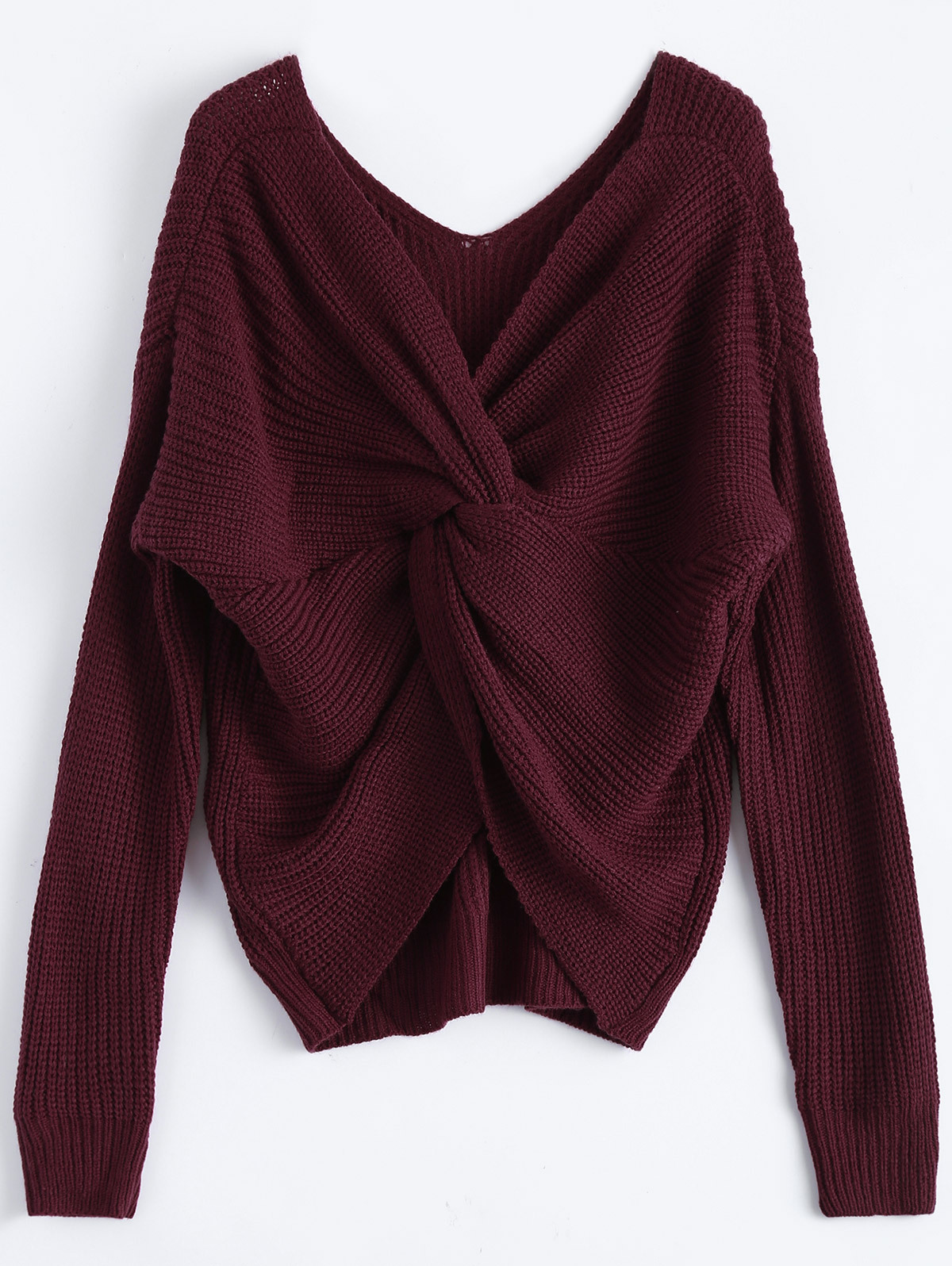 Suéter de punto con cuello redondo y espalda descubierta para mujer, estilo cruzado, para ir al trabajo, novedad de Amazon para otoño e invierno de 2025
