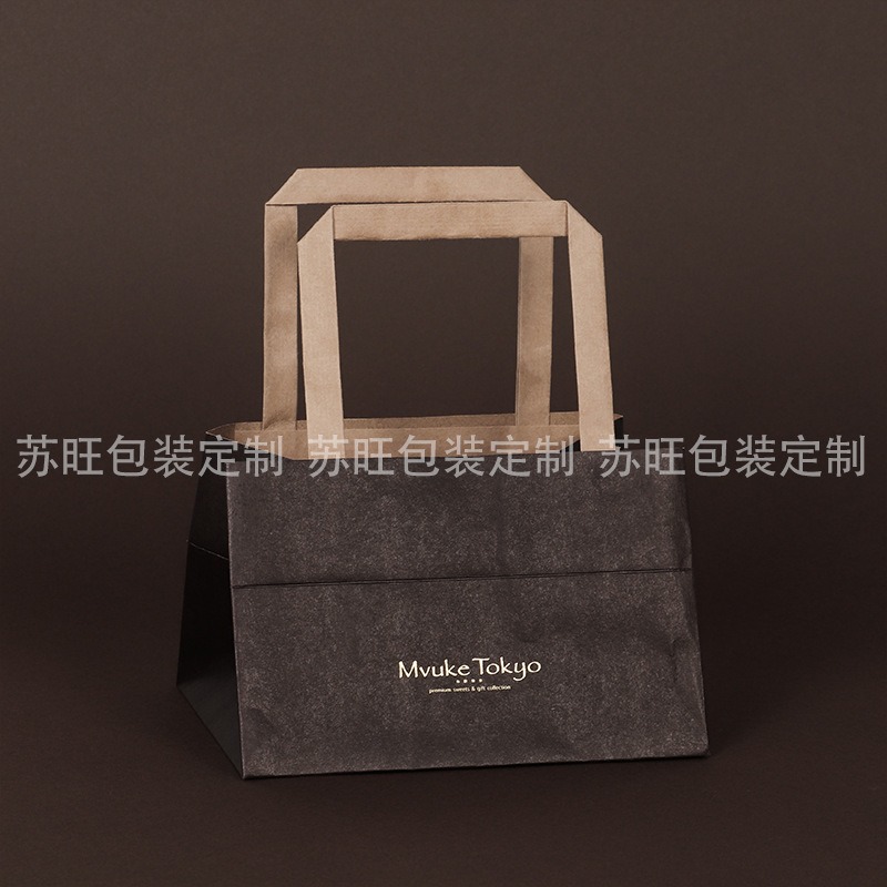 厂家批发 牛皮纸手提袋 快餐外卖打包袋 西点甜品纸袋印刷logo