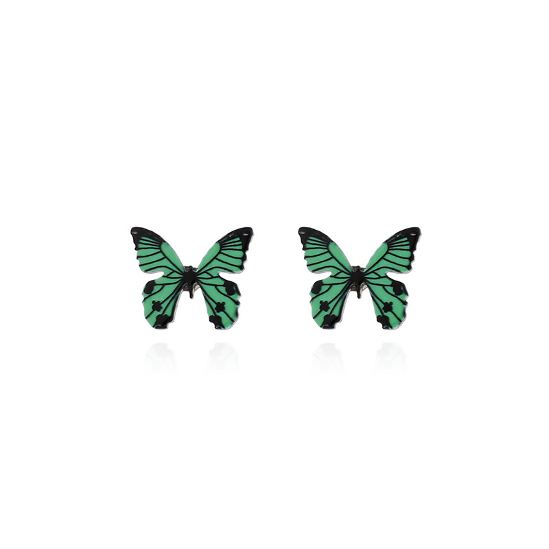 Korean Butterfly Candy Color Mixed Color Acrylic Earrings Set For Women display picture 1