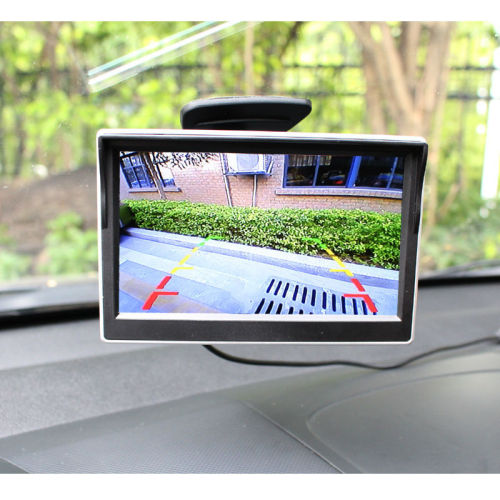 Backup camera dual AV LCD screen 5-inch desktop stand High-definition LCD display Suction cup and desktop stand dual-use