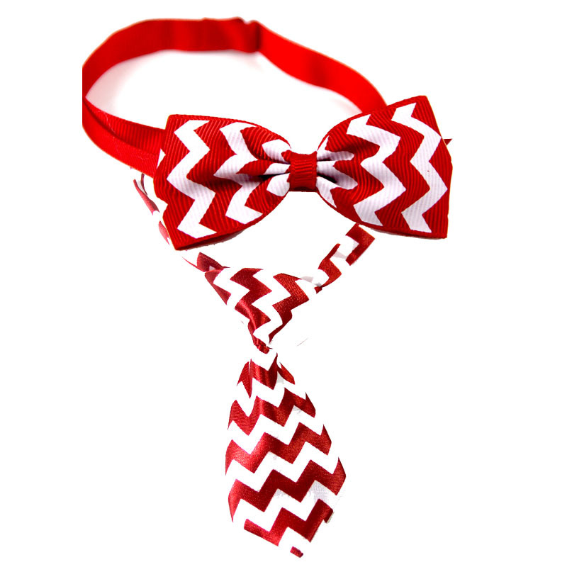 Casual Ribbon Christmas Color Block Bowknot Pet Accessories 1 Piece display picture 2