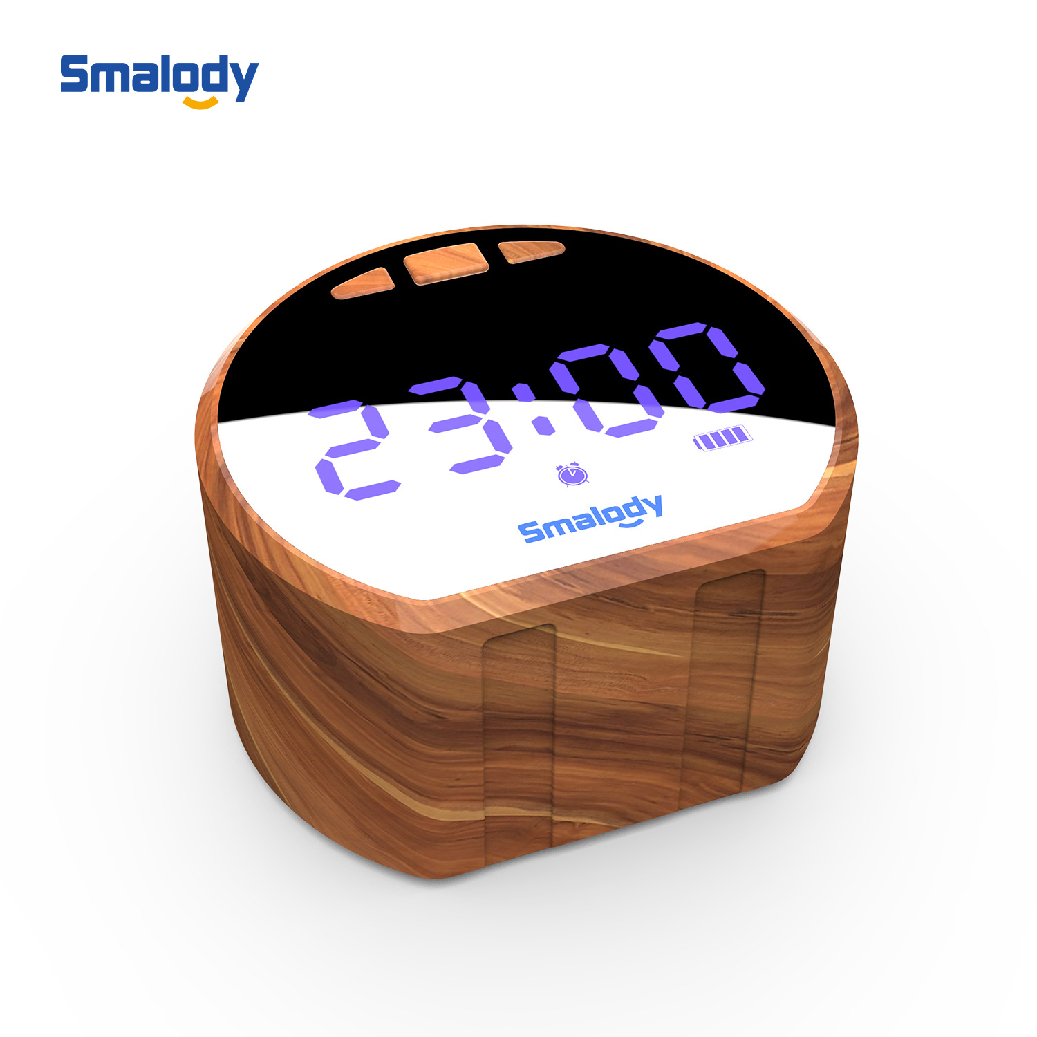 Smalody 新款无线蓝牙音箱TWS迷你低音炮镜面闹钟智能小音响 礼品