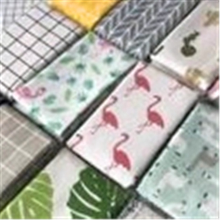 自产自销亚麻印花使用于柳草竹编工艺品里子箱包抱枕台布手工制作