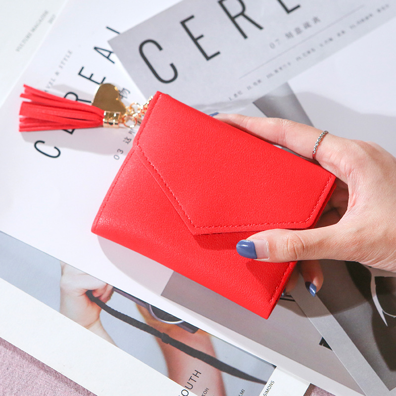 Factory direct new ladies wallet women tassel pendant litchi pattern wallet card bag coin purse spot wholesale