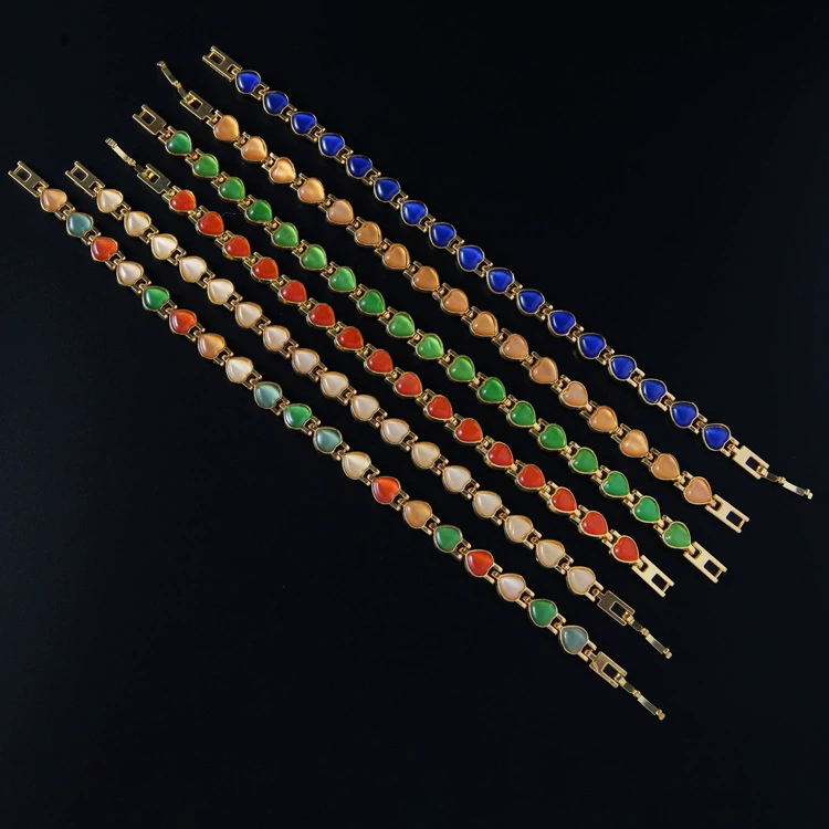 Метал bracelets, 18 карат, кошачий глаз, европейский стиль, пожелание