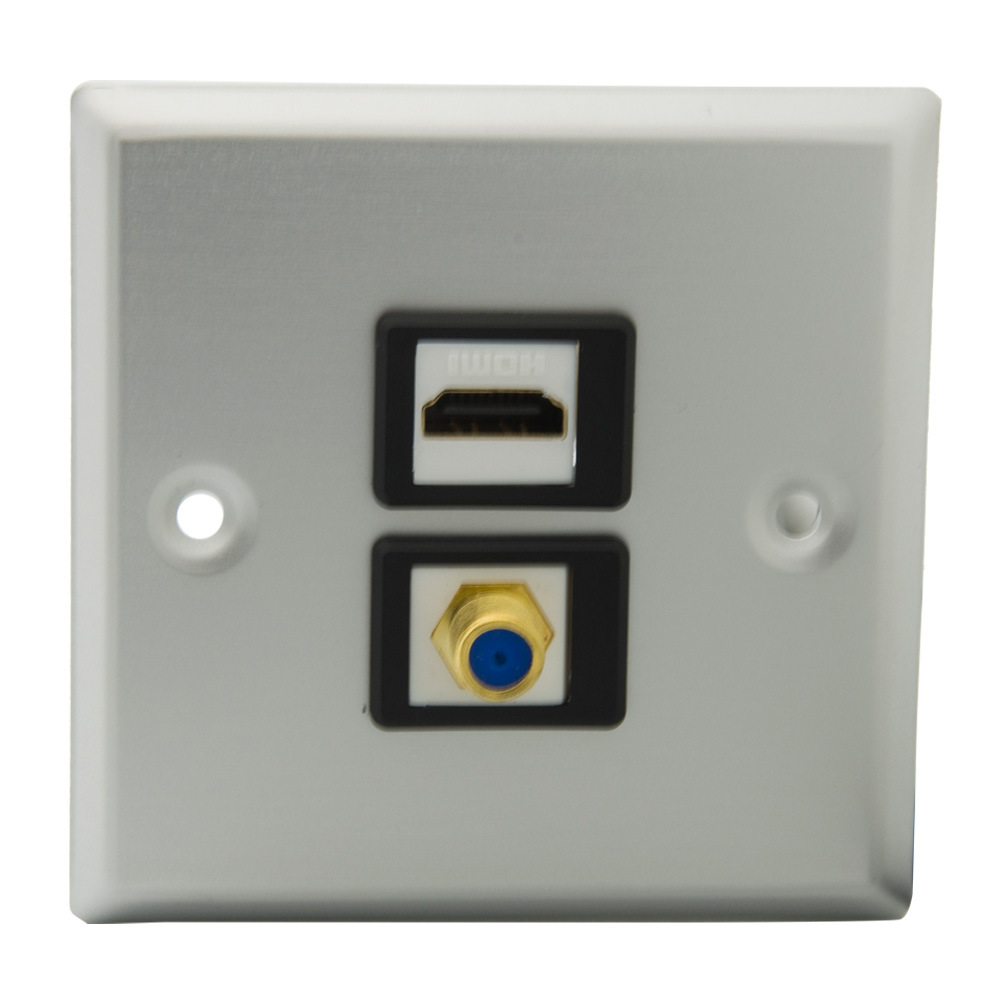 86型 欧式 铝合金 HDMI F RG6 TV 面板 母对母直插型