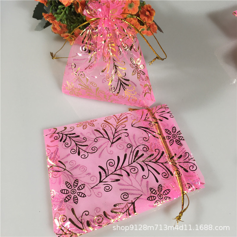 纱袋,素色纱袋现货喜糖袋珍珠纱袋欧根纱袋/烫金燕尾花礼品小网袋