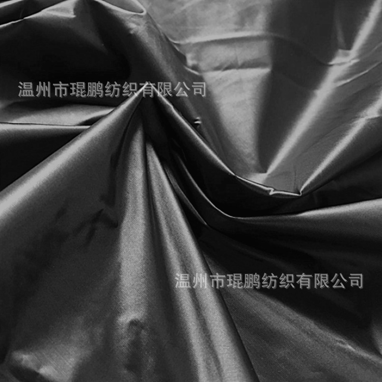 Down Jackets Light and thin Fabric 400T Black silk Round Taffeta Calender waterproof Metallic color Lining