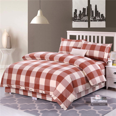 厂家直销四件套纯棉床上用品全棉老粗布双人床单32支平纹大量批发|ms