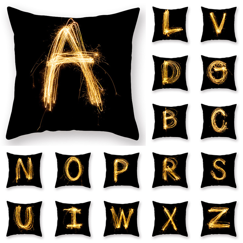 Fireworks black gold letter printing pil...