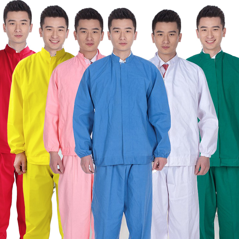 厂家直供食品厂面粉车间防尘工作服套装屠宰场保洁卫生工装食品服