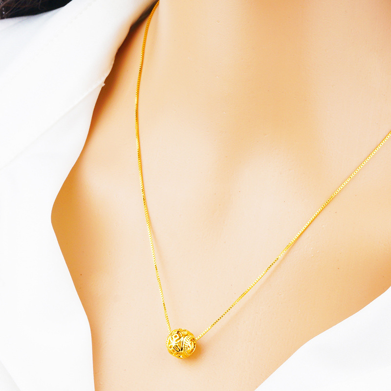 Arena de terciopelo oro imitación 24K oro hueco moneda suelta perlas colgante Vietnam arena oro luantong antiguo francés perlas COLLAR COLGANTE