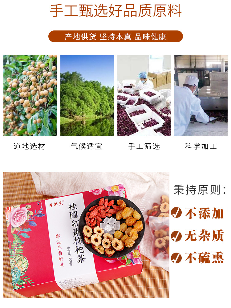 Longan, Red Date & Goji Berry Tea Bags (Gui Yuan Hong Zao Gou Qi Cha) — Nourishing Herbal Blend overview