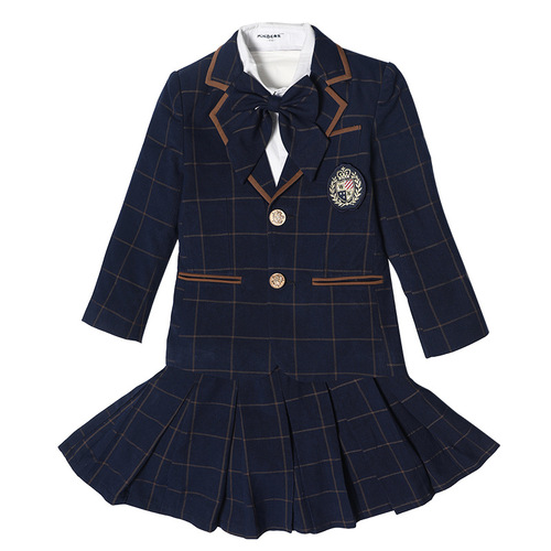 Girls boys school uniforms British college Plaid suit kindergarten uniform primary school uniform school uniform children's suit