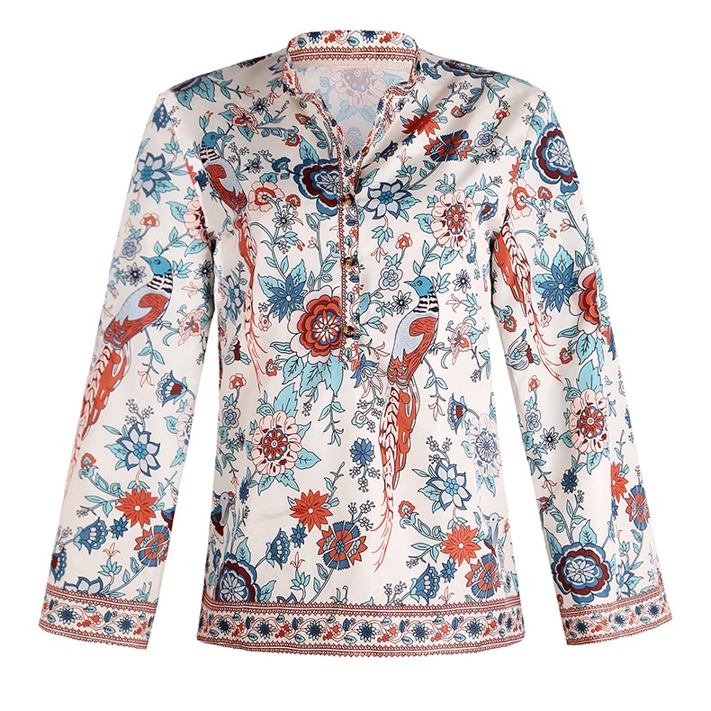 Women's Blouse Long Sleeve Blouses Printing Casual Vintage Style Flower display picture 2