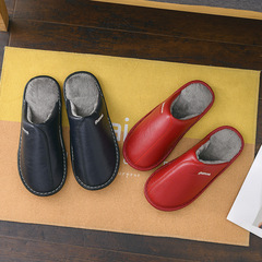 牛筋底男女棉拖鞋情侶厚底包跟保暖防滑宿舍皮拖鞋秋冬季一件代發