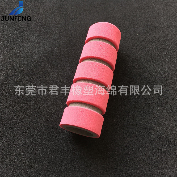 自行车骑行手把套eva橡塑泡棉人体工程学粉色沟槽NBR把套可锁死