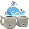 3D marine biological whale ceramic cup Creative little whale model Mark cup cartoon whale ceramic water cup