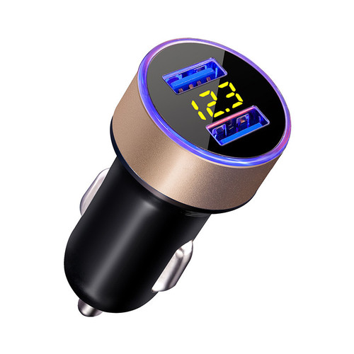 3.1A fast charging car charger dual usb with digital display car cigarette lighter charger with ambient light