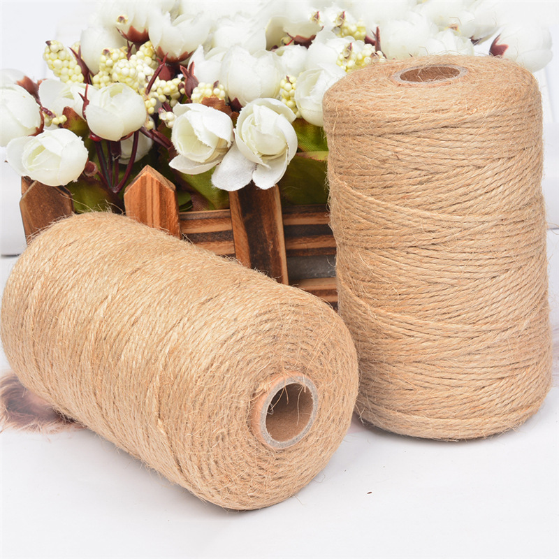 圆柱麻绳 复古黄麻绳 DIY手工编织辅料工艺品包装圣诞装饰麻线
