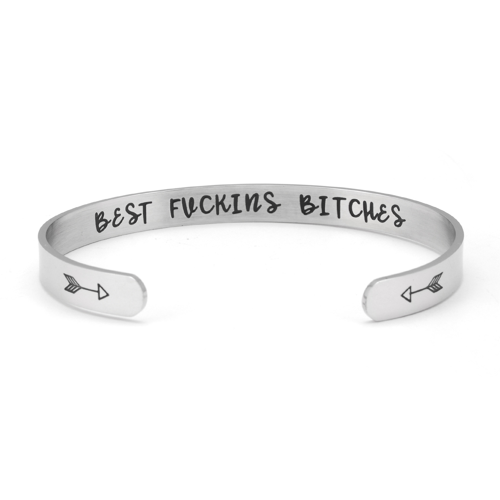 Yunna AliExpress Amazon nueva pulsera de doble flecha Keep fucking going pulsera de acero inoxidable