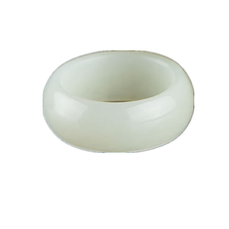Ring with stone white jade