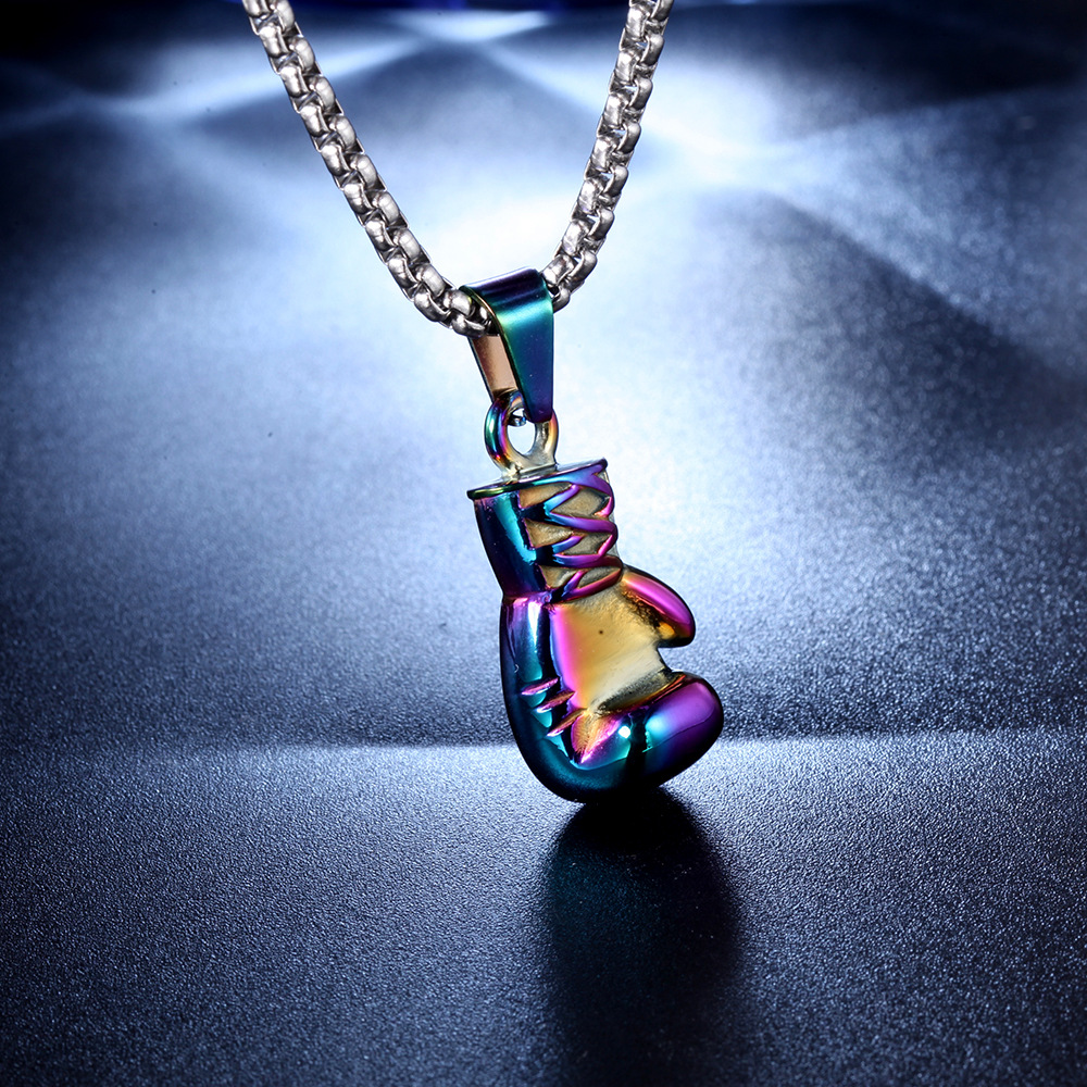 1 Piece Quantity Holiday Occasion 1 Piece Titanium Steel 18K Gold Plated Rhodium Plated Boxing Gloves Pendant