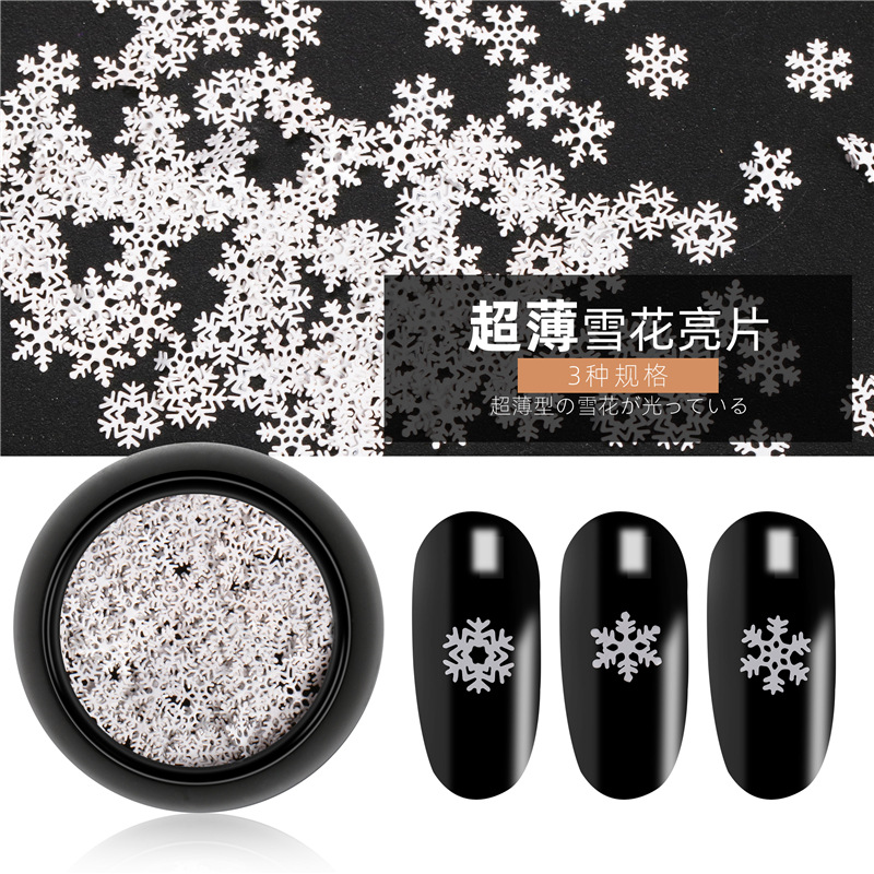 Joyería de uñas transfronteriza Parche de Navidad copo de nieve lentejuelas serie Parche de uñas de joyería de Navidad