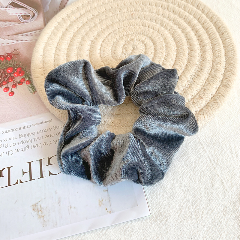 25g Weight Headwear Classification Women'S Gender Flocking Design Hot Hair Ring 46 Color Gold Velvet Large Intestine Hair Ring Head Flower Hair Scrunchies 10