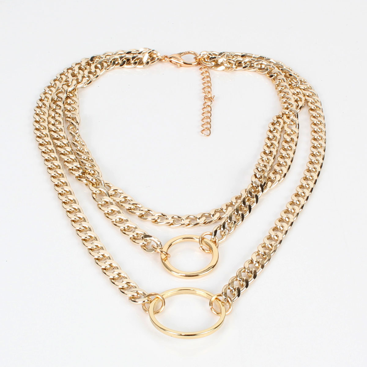 Necklace Female Exaggerated Geometric Circle Personality Simple Multi-layer display picture 2