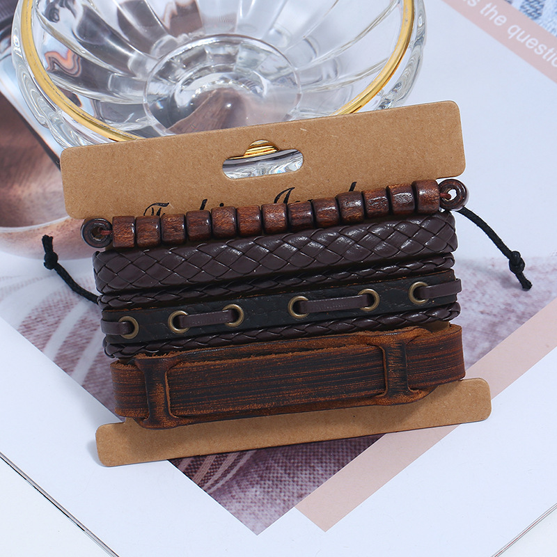 New vintage woven leather leather bracelet