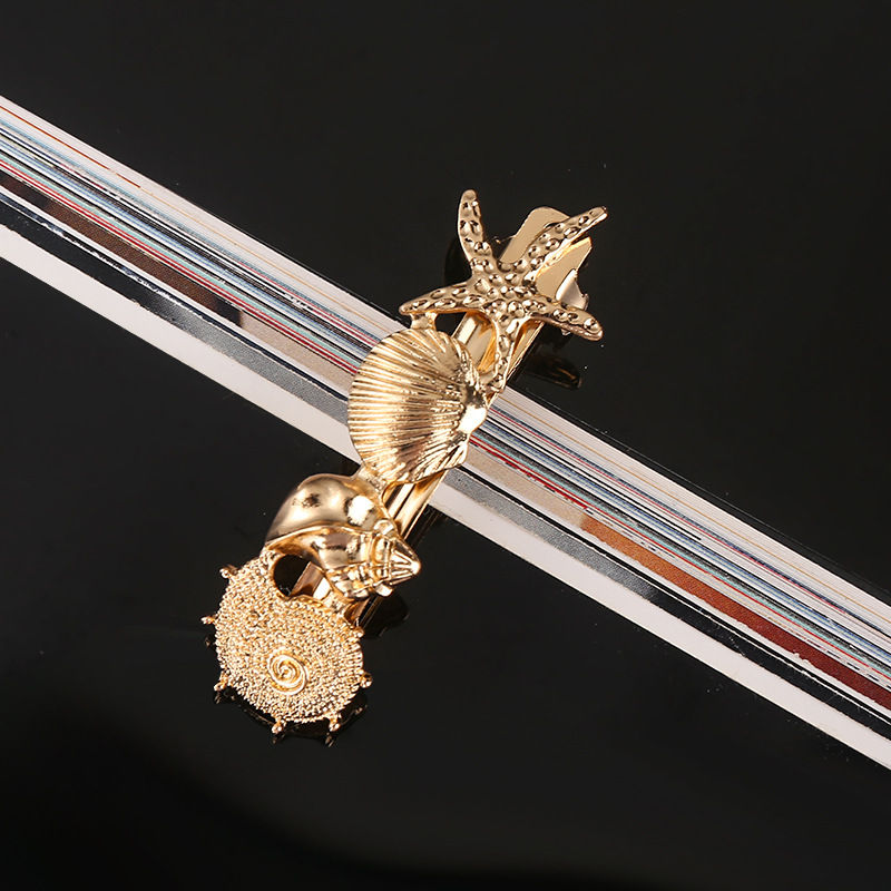 Women's Casual Marine Style Starfish Shell Alloy Inlay Rhinestones Pearl Hair Clip display picture 8