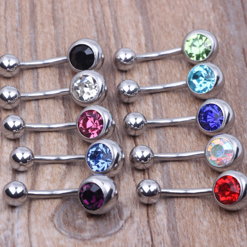 DIY 1.6mm Thick Diamond CZ Nail Ring Titanium Steel Belly Button Ring Outlet detail image 8