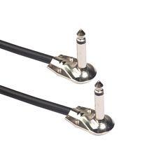 15CM black nickel-plated head double shielded noise reduction 6.35 mono male to male elbow guitar effector cable
