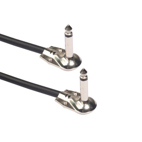 15CM black nickel-plated head double shielded noise reduction 6.35 mono male to male elbow guitar effector cable