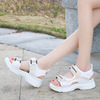 Summer fashionable sandals platform, comfortable beach footwear with velcro, 2020, Korean style