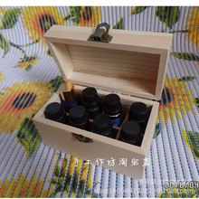 供应现货8格松木精油盒实木精油收纳盒八支10ml精油木盒一件起拍