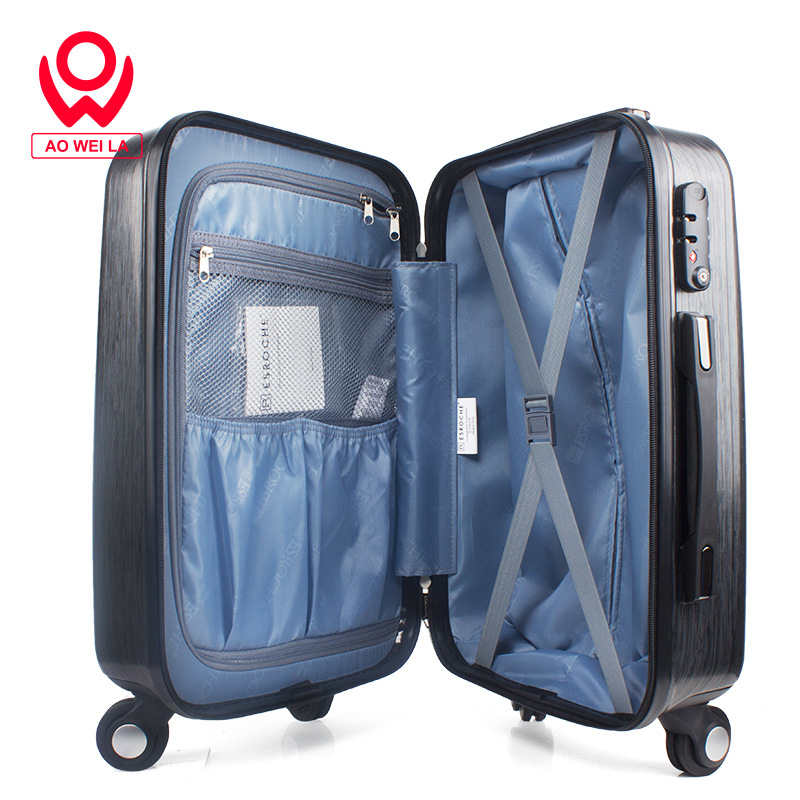 Aoweila/萬向輪拉桿箱20寸拉絲面板行李箱男女旅行箱耐磨防刮登機(jī)箱