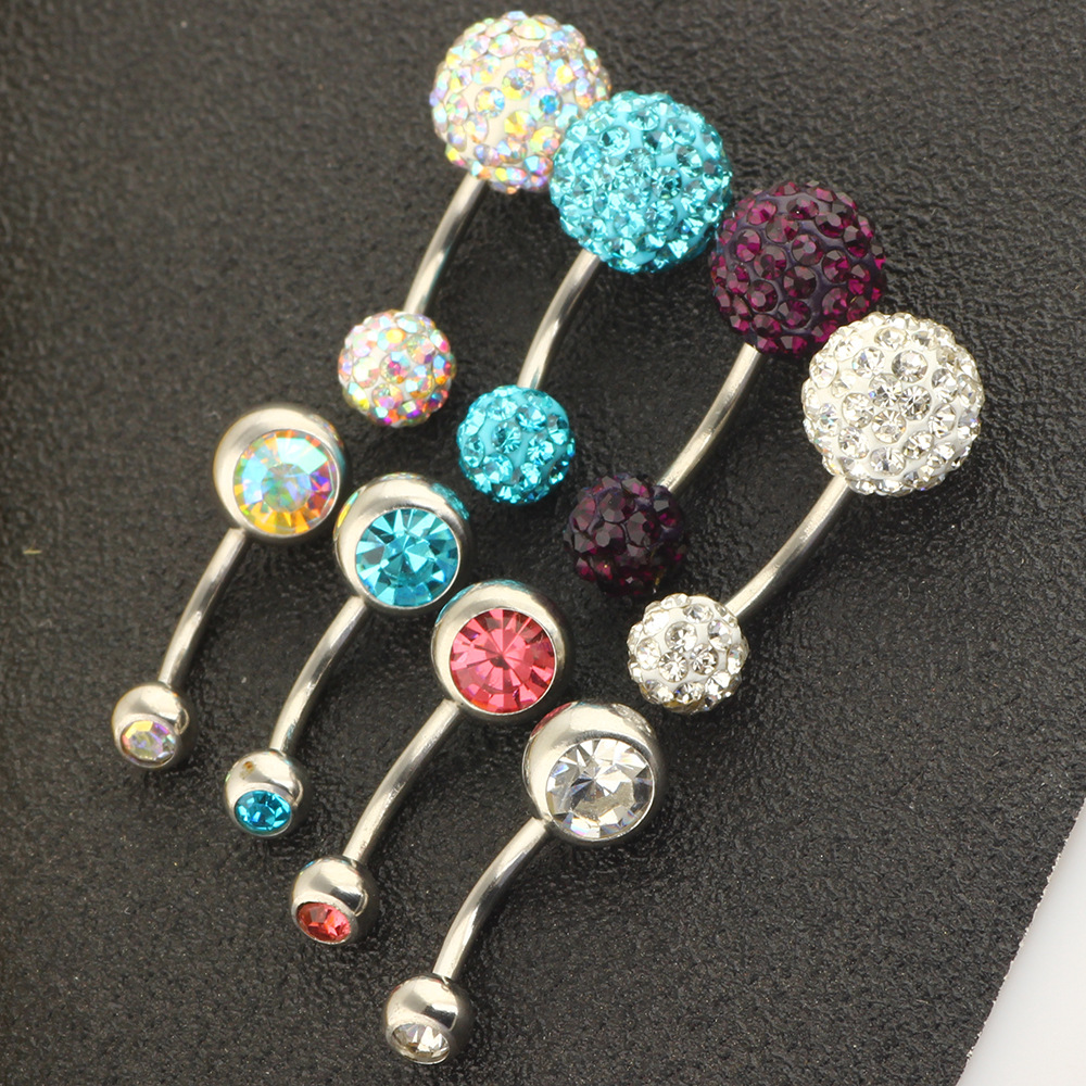 Amazon Hot Sale 4-8 Piece Stainless Steel Clay Belly Button Rings Set - Body Piercing Jewelry detail image 28