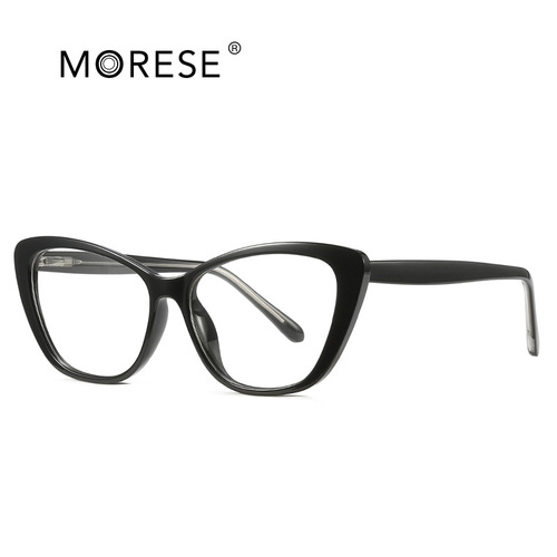Foreign trade wholesale European and American fashion black frame anti-blue light flat mirror TR90 street photography glasses frame transparent frame for women 2004