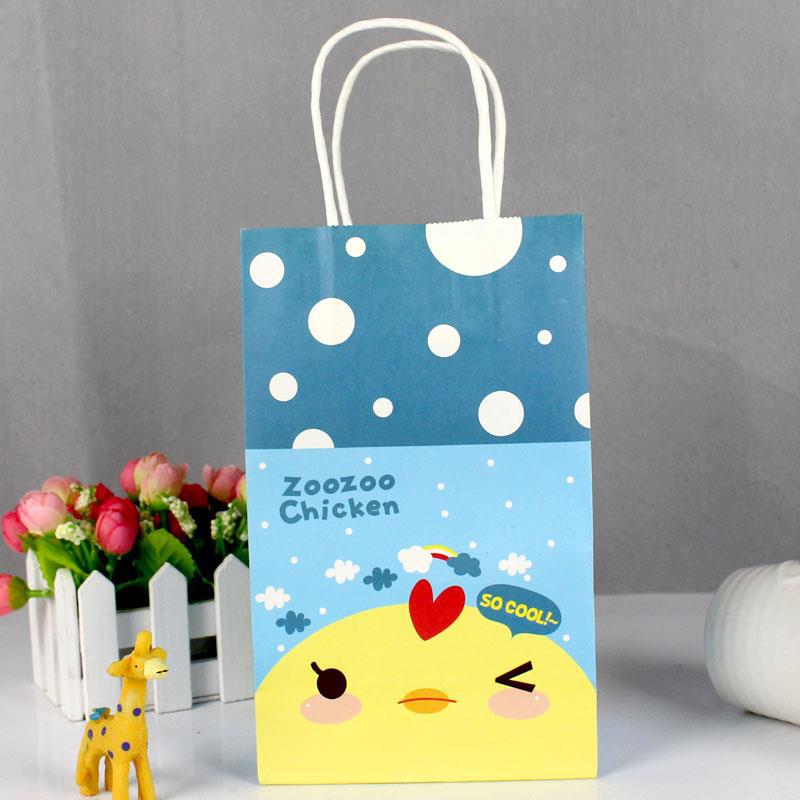 厂家批发定做 生日礼品袋 产品包装手提袋 可爱动物卡通牛皮纸袋
