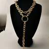 Accessory, long ring, chain hip-hop style, necklace, European style, punk style