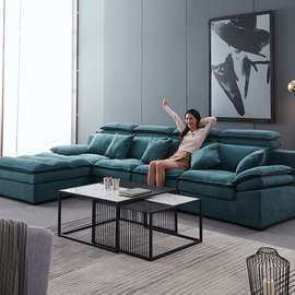 乳胶沙发小户型北欧布艺沙发组合客厅三人羽绒轻奢网红款现代简约