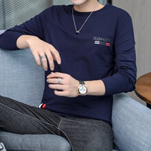 春装男士长袖t恤韩版修身丅桖薄款男打底衫上衣服外穿T恤潮男
