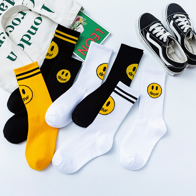 Unisex Casual Smiley Face Nylon Cotton Crew Socks A Pair display picture 2