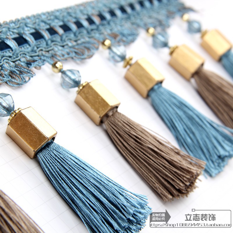 窗帘花边水晶珠子窗帘配件辅料货车装饰沙发辅料纱窗加重双色吊穗